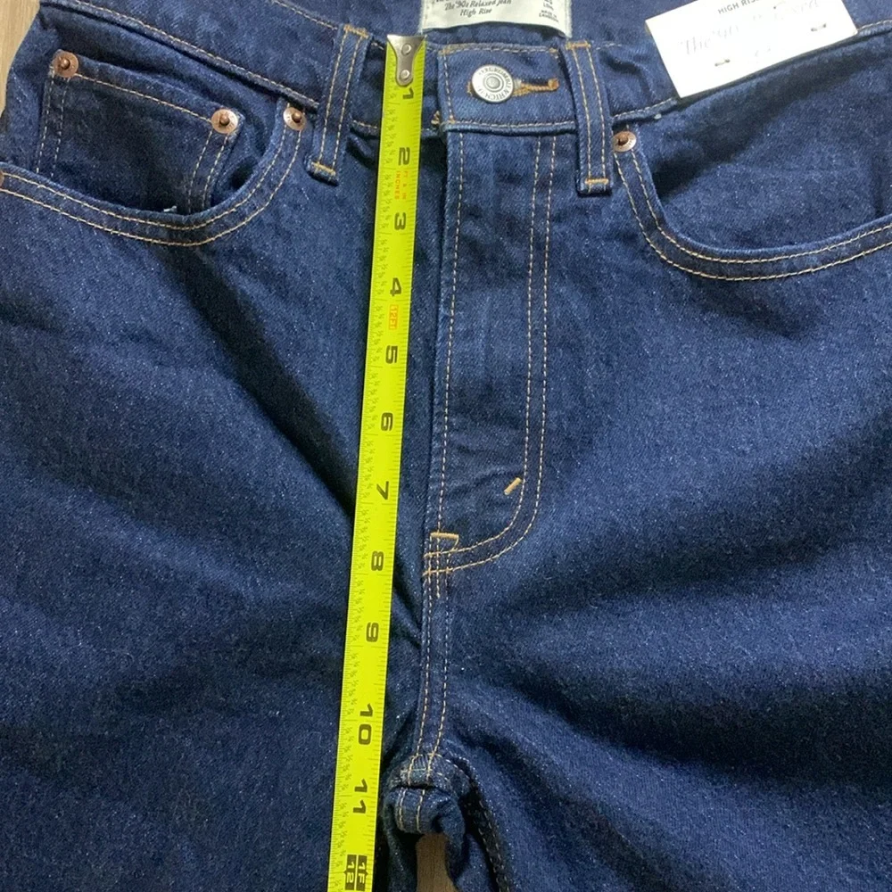 Worn once, Abercrombie & Fitch Dark Blue High-Rise 90s relaxed Jeans size 25 - Picture 6 of 9